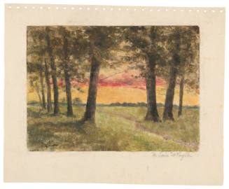 Landscape with Sunset and Stream