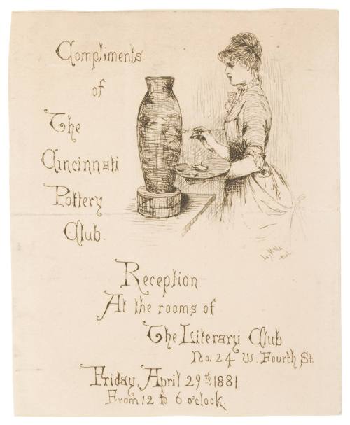 Invitation to Cincinnati Pottery Club Reception