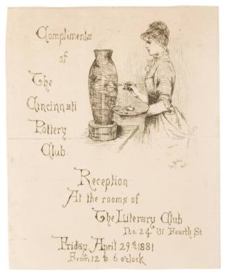 Invitation to Cincinnati Pottery Club Reception