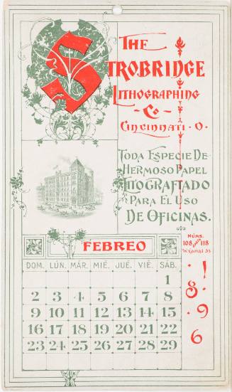 Calendar Card / Febreo 1896