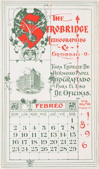 Calendar Card / Febreo 1896