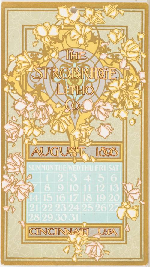 Calendar Card / August 1898