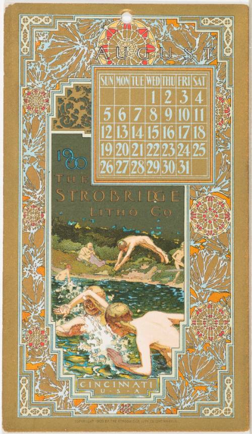 Calendar Card / August 1900