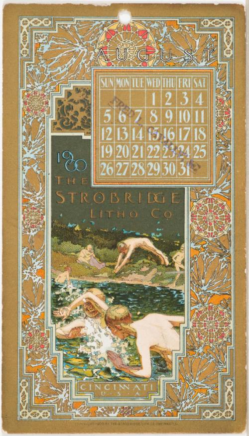 Calendar Card / August 1900