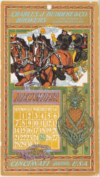 Calendar Card / December 1902 Charles J. Buddeke & Co. Brokers