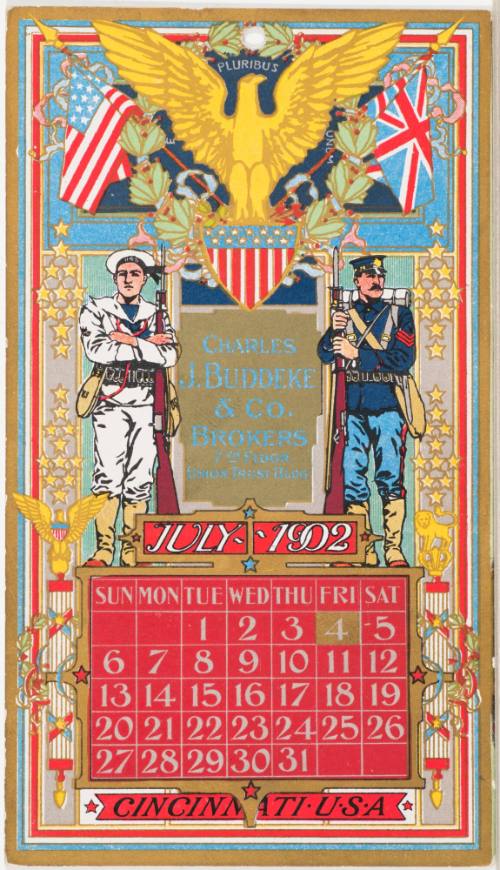 Calendar Card / July 1902 Charles J. Buddeke & Co. Brokers
