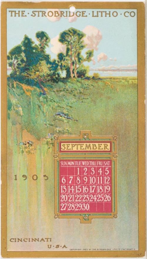 Calendar Card / September 1903