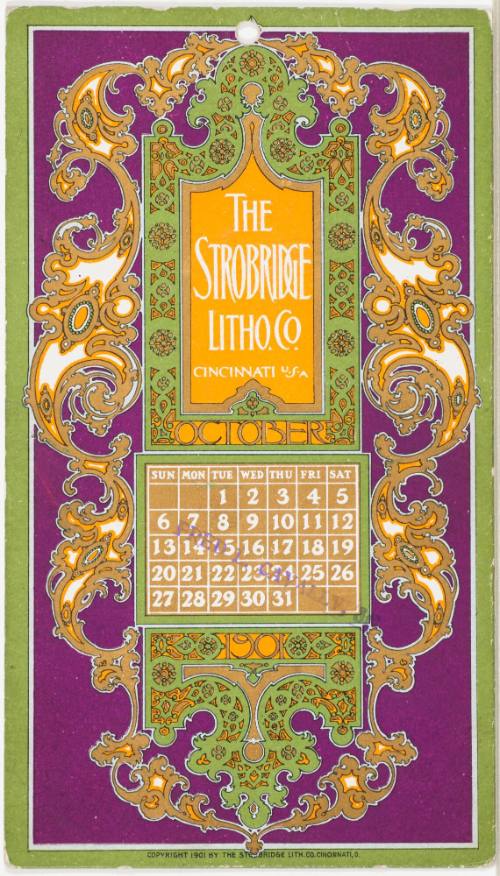 Calendar Card / October 1901