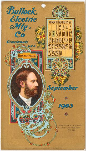 Calendar Card / September 1903 Bullock Electric Mfg Co