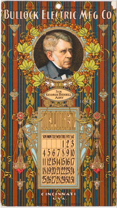 Calendar Card / October1903 Bullock Electric Mfg Co