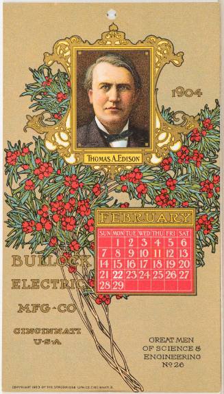 Calendar Card / February 1904 Bullock Electric Mfg Co