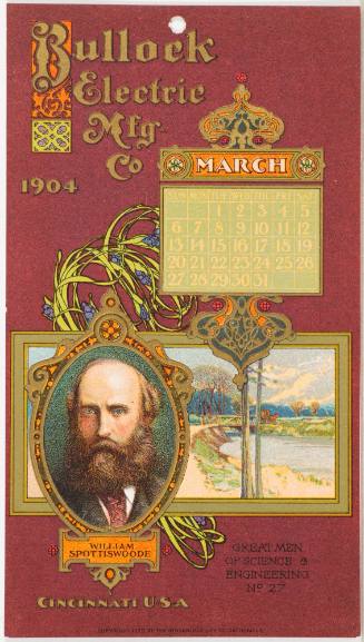 Calendar Card / March 1904 Bullock Electric Mfg Co
