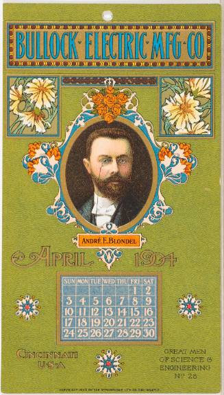 Calendar Card / April 1904 Bullock Electric Mfg Co