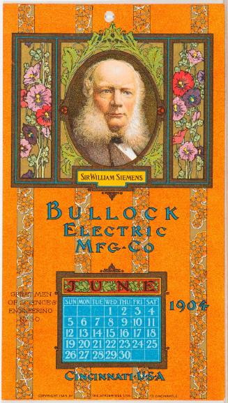 Calendar Card / June 1904 Bullock Electric Mfg Co