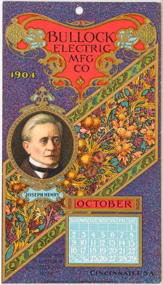 Calendar Card / October 1904 Bullock Electric Mfg Co