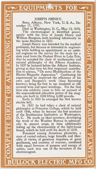 Calendar Card / October 1904 Bullock Electric Mfg Co