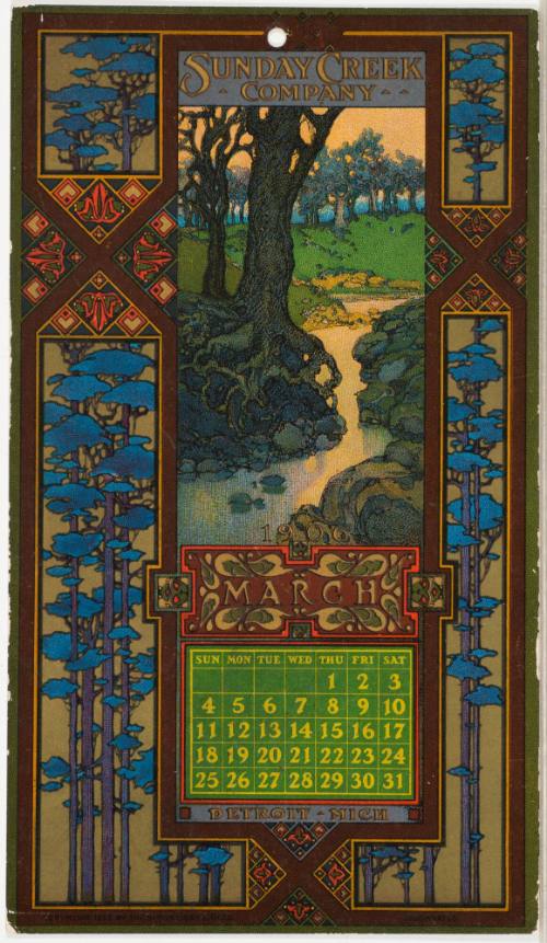 Calendar Card / March 1906 Sunday Creek Company