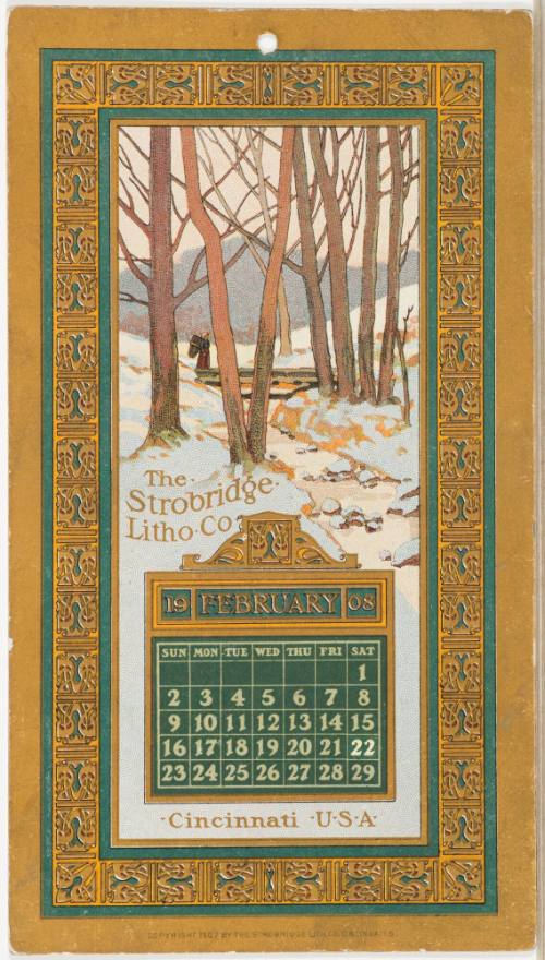 Calendar Card / February 1908