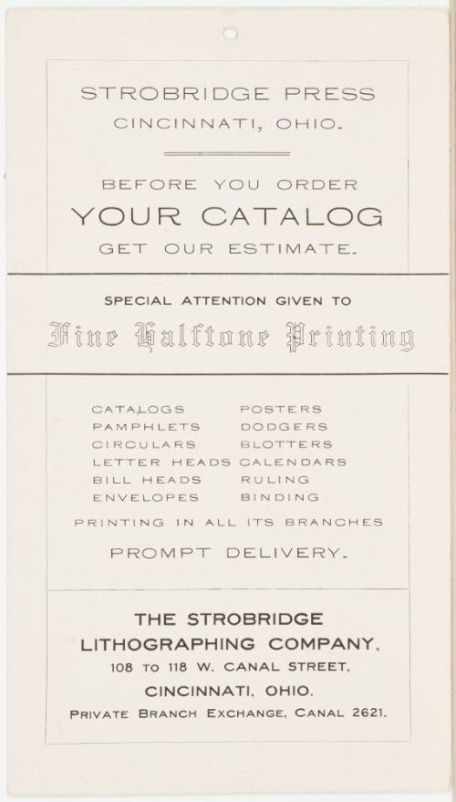 Calendar Card / August 1908