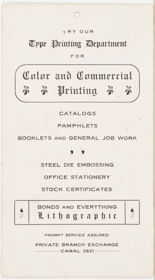 Calendar Card / December 1909