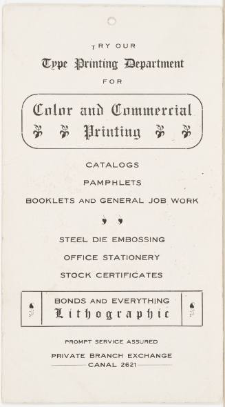 Calendar Card / December 1909