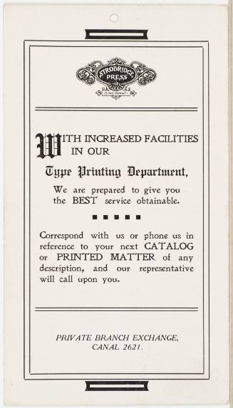 Calendar Card / August 1909