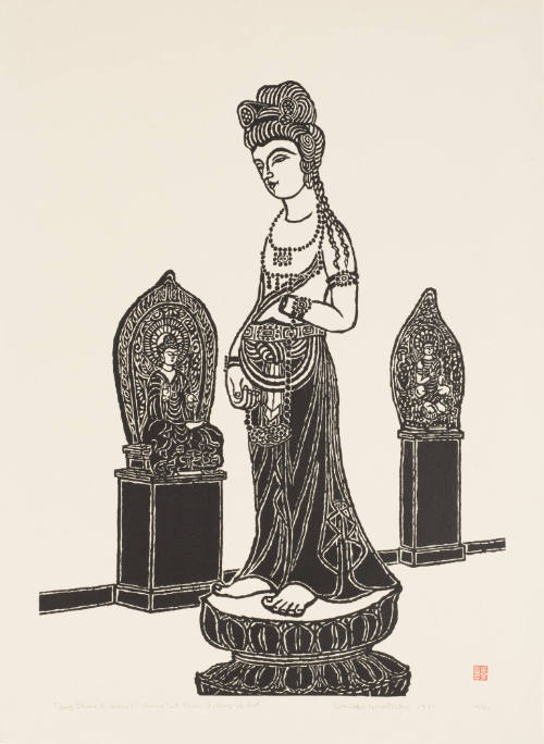 T'ang Stone Buddhas "Pu-Sa" at Freer Gallery of Art