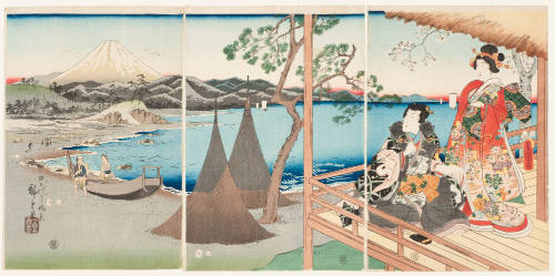 A Modern Narihira with a Companion at Tago Bay