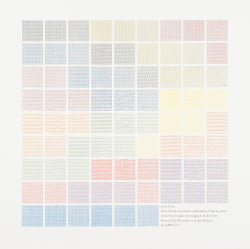 Color Grids: All Vertical + Horizontal Combinations of Black Yellow, Red + Blue Straight, Not-Straight + Broken Lines.