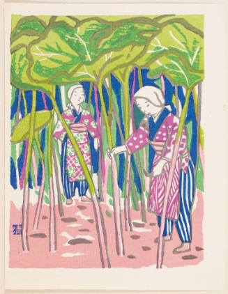 Girls Cutting Colts-Foot (Akita)