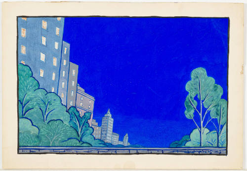 Rejected Backdrop for the Ballet "The New Yorker"