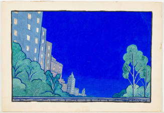 Rejected Backdrop for the Ballet "The New Yorker"