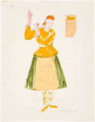 Woman's Costume for Russian Folk Dance for the Ballet “Snow Maiden” (Scene II)