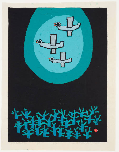 Birds Flying Over the Woods