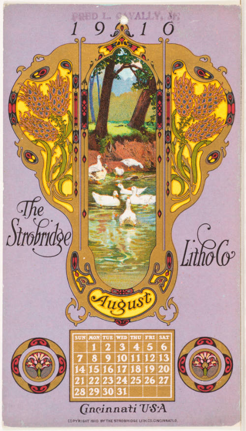 Calendar Card / August 1910