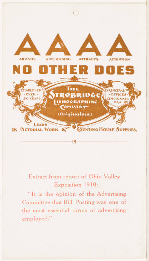 Calendar Card /  August 1911