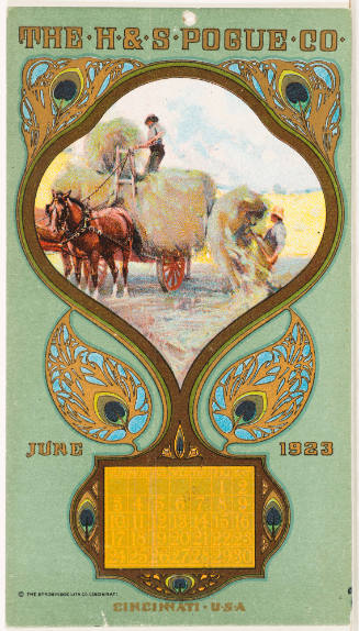 Calendar Card /  June 1923 H & S Pogue Co.