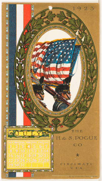 Calendar Card /  July 1923 H & S Pogue Co.
