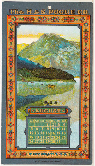 Calendar Card /  August 1923 H & S Pogue Co.