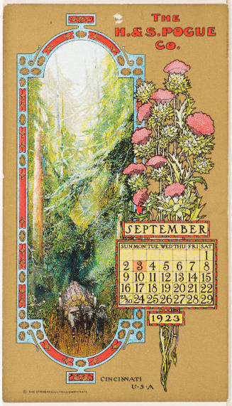 Calendar Card /  September 1923 H & S Pogue Co.