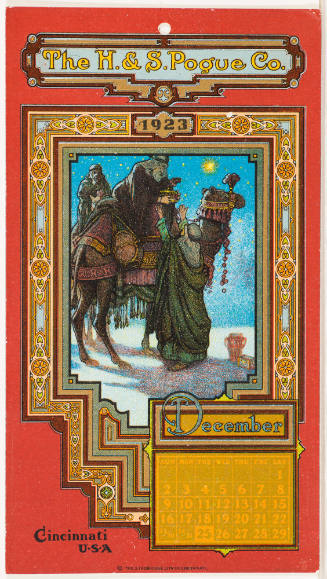 Calendar Card /  December 1923 H & S Pogue Co.