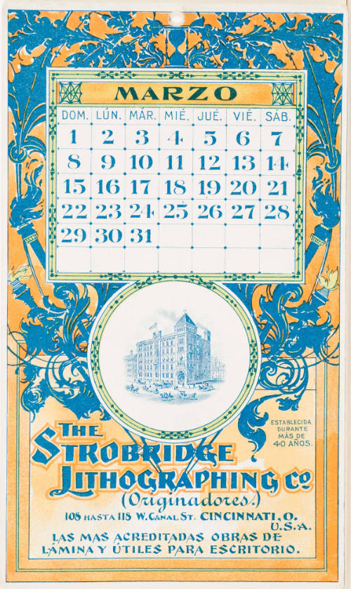 Calendar Card / Marzo /  1896