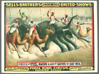 Sells Brothers': Ponderous Elephant & Camel Races Ridden by Natives of East India