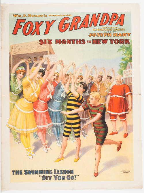 Wm. A Brady's Production: Foxy Grandpa / Written by R. Melville Baker / The Swimming Lesson "Off You Go!"