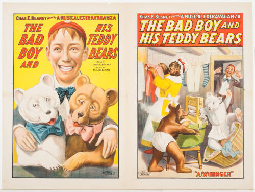 Poster A: The Bad Boy and His Teddy Bears / Book by Chas. E. Blaney Poster B: The Bad Boy and His Teddy Bears / Book by Chas. E. Blaney / "A (W)ringer"