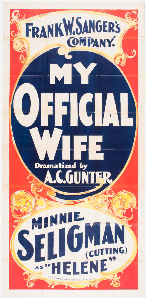 Frank W. Sanger's Company: My Official Wife / Minnie Seligman (Cutting) as "Helene"