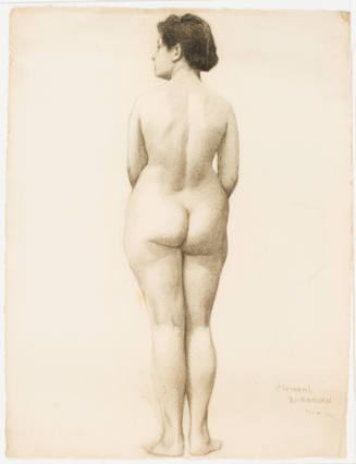 Study, Back View of Standing Female Nude
