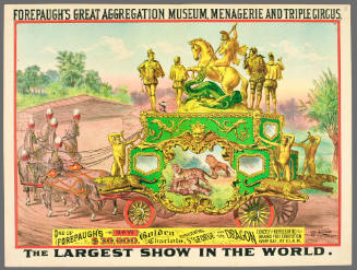 Forepaugh's Great Aggregation Museum, Menagerie and Triple Circus: One of Forepaugh's $30,000 New Golden Chariots, Representing St. George and the Dragon