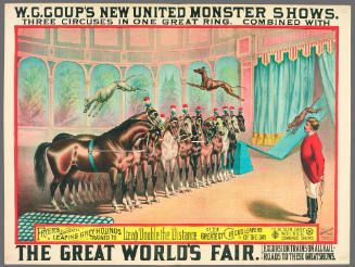 W.C. Coup's New United Monster Shows: Fryer's Wonderful Leaping Grey Hounds