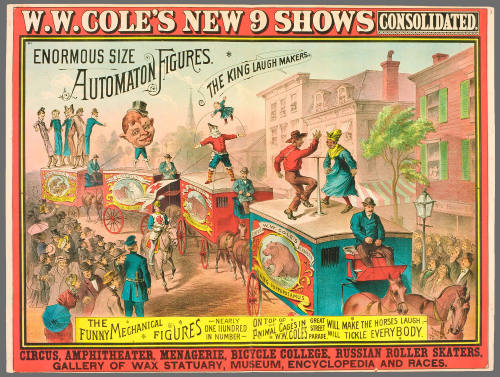 W.W. Cole's New 9 Shows Consolidated: Enormous Size Automaton Figurines